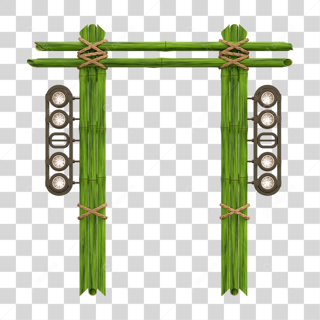 Painel de Bambu Lâmpadas PNG Transparente