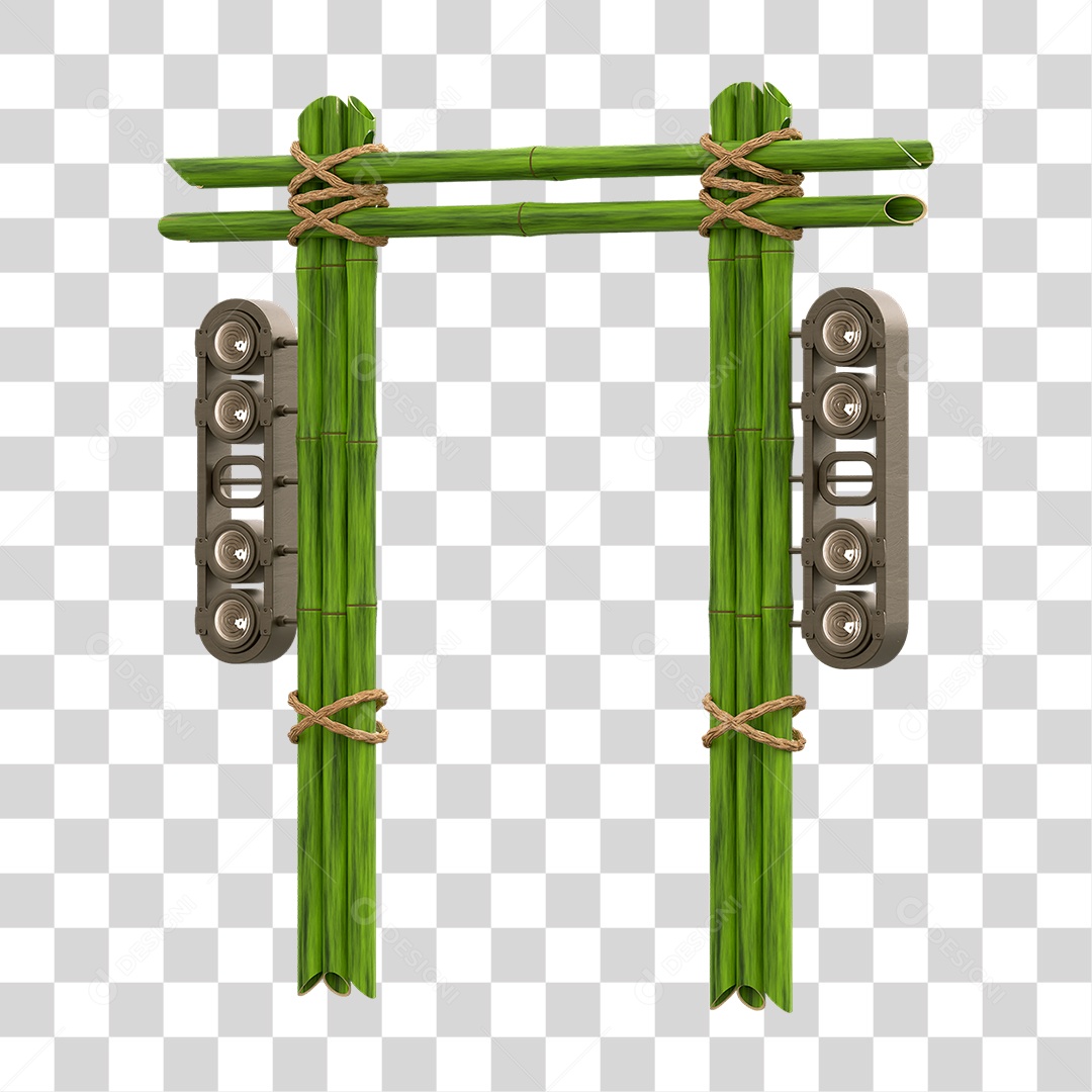 Painel de Bambu Lâmpadas PNG Transparente