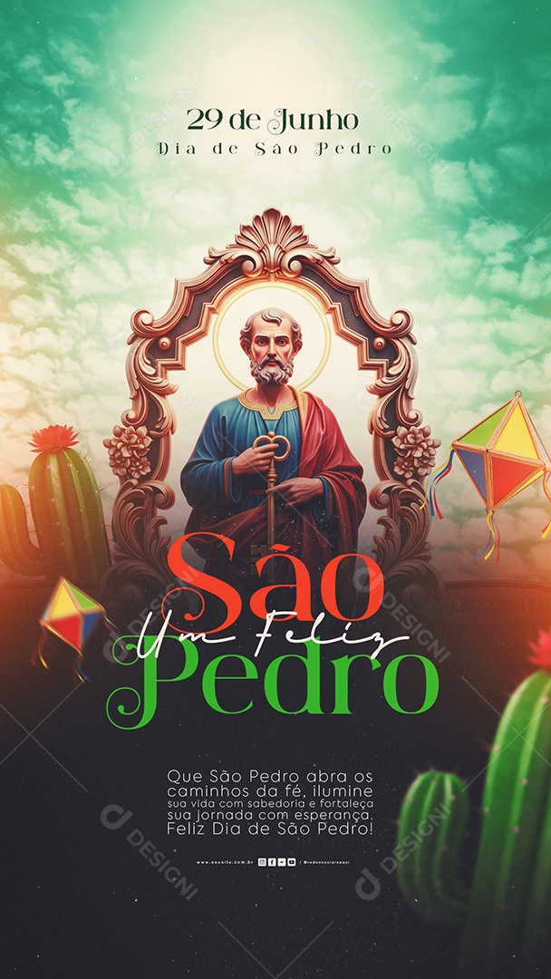 Story Dia de São Pedro 29 de Junho Social Media PSD Editável