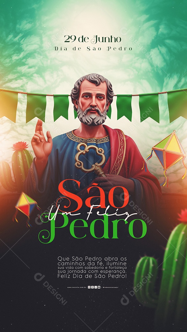 Story Dia de São Pedro 29 de Junho Social Media PSD Editável