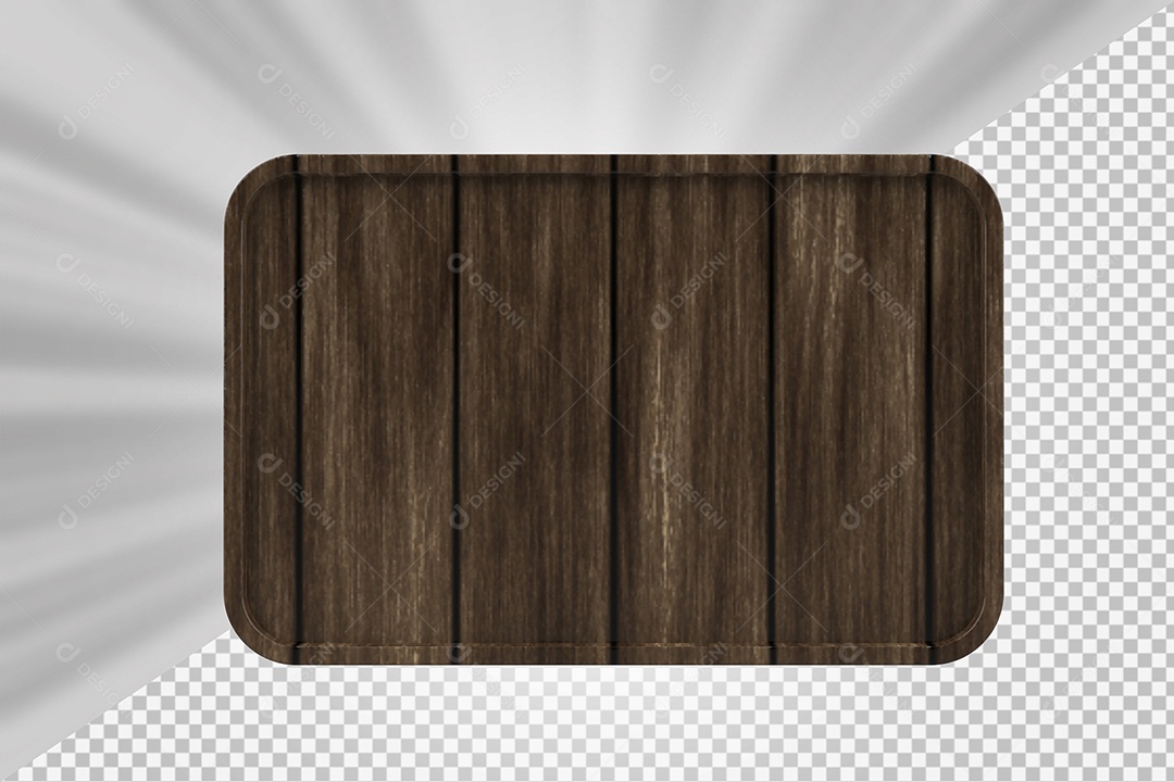 Elemento 3D Tábua de Madeira Para Composição PSD