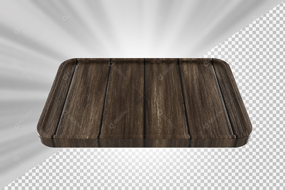 Elemento 3D Tábua de Madeira Para Composição PSD