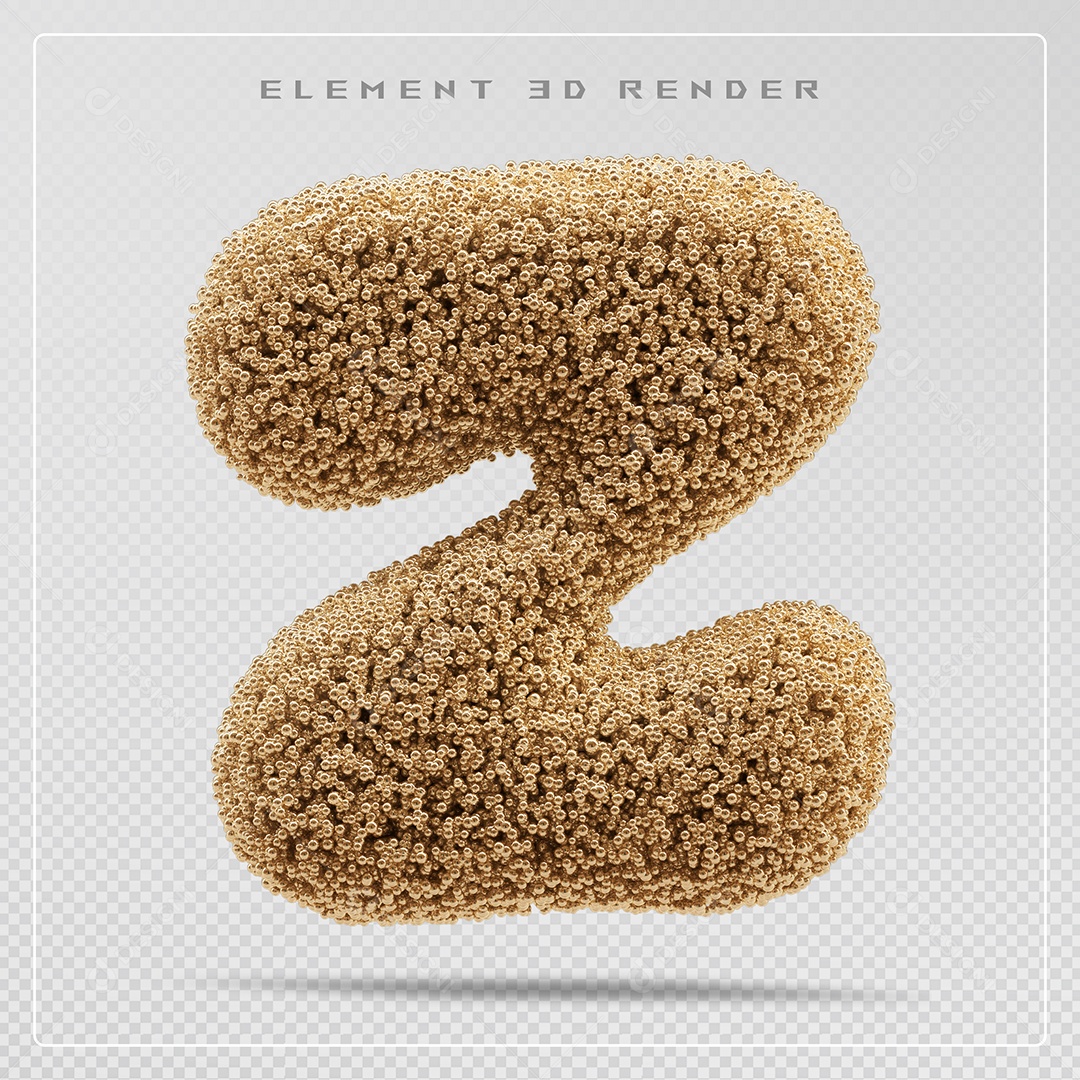 Elemento 3D Letra Z Marrom Para Composição PSD