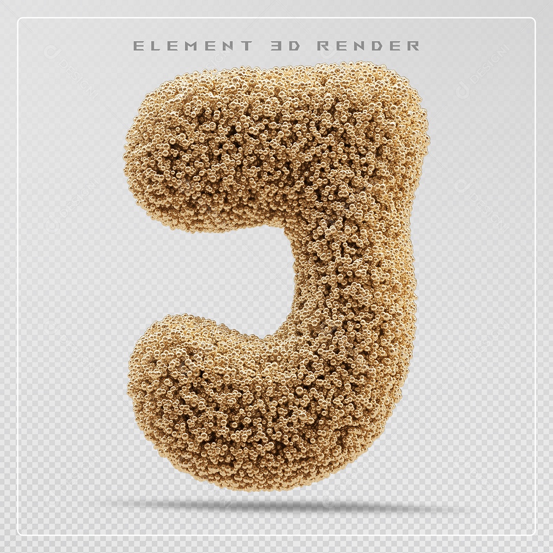 Elemento 3D Letra Y Marrom Para Composição PSD