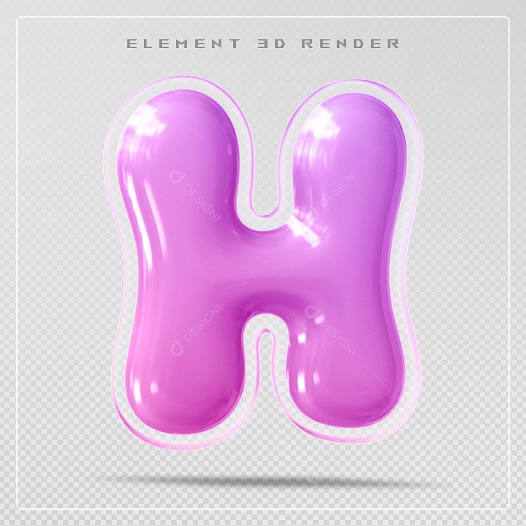 Elemento 3D Letra L Rosa Para Composição PSD