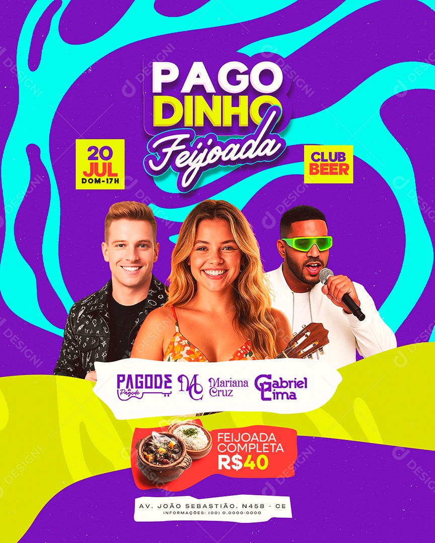 Flyer Pagodinho Feijoada Social Media PSD Editável
