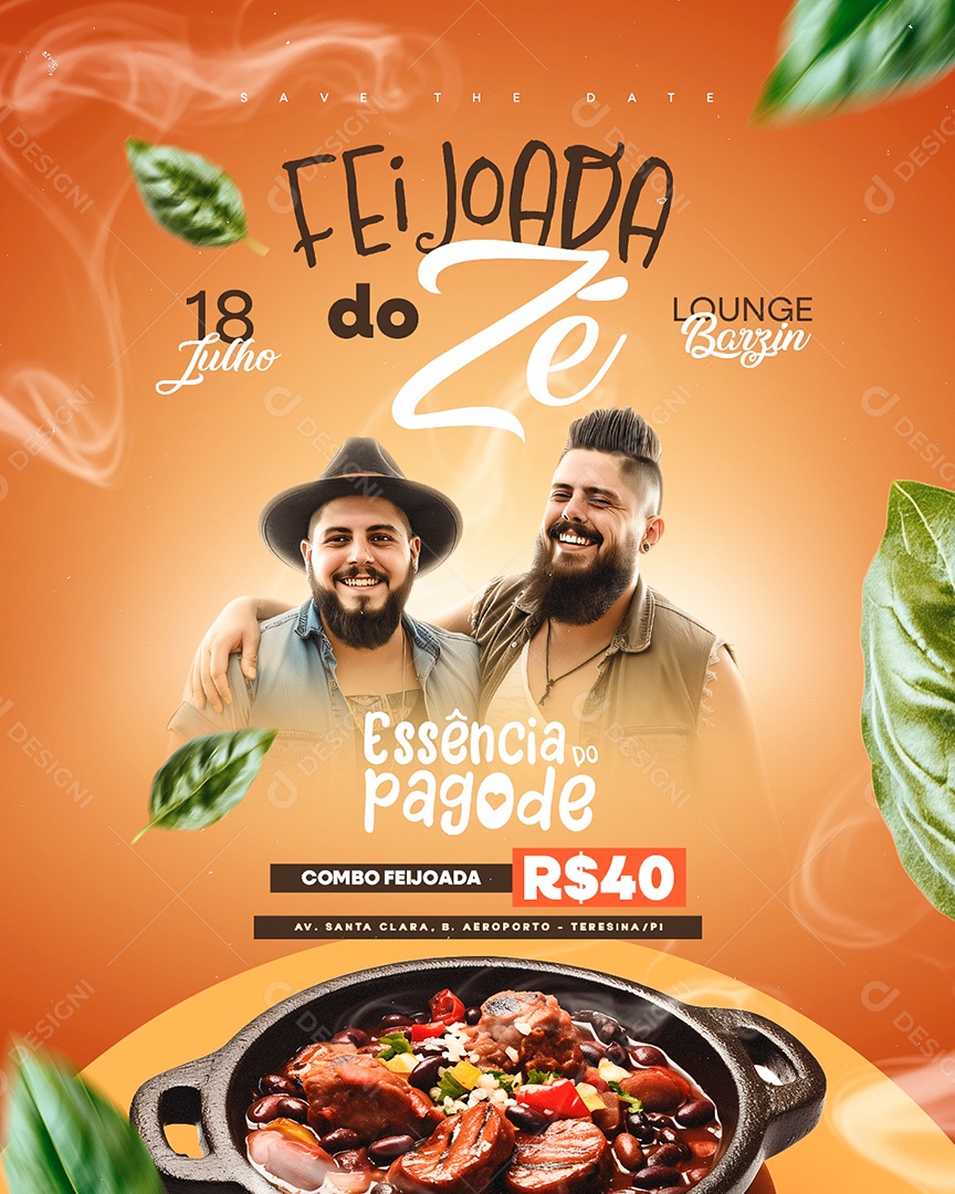Flyer Feijoada do Zé Essência Do Pagode Social Media PSD Editável