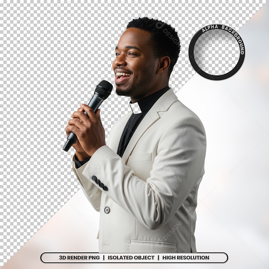 Personagem Pastor de Igreja Para Composição PSD