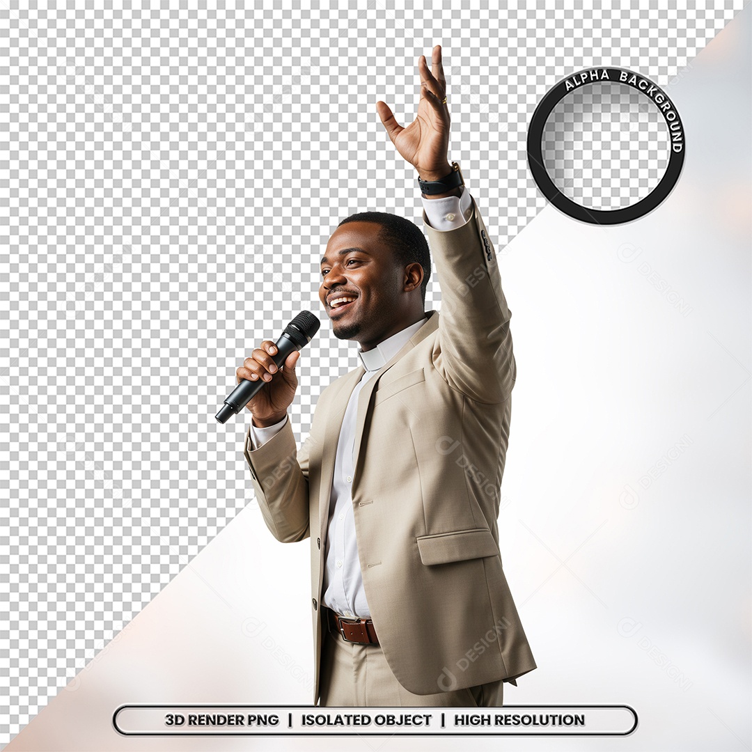 Personagem Pastor de Igreja Para Composição PSD