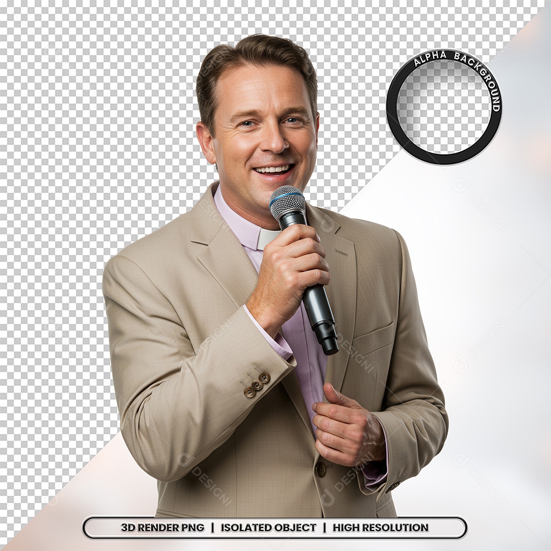 Personagem Pastor de Igreja Para Composição PSD