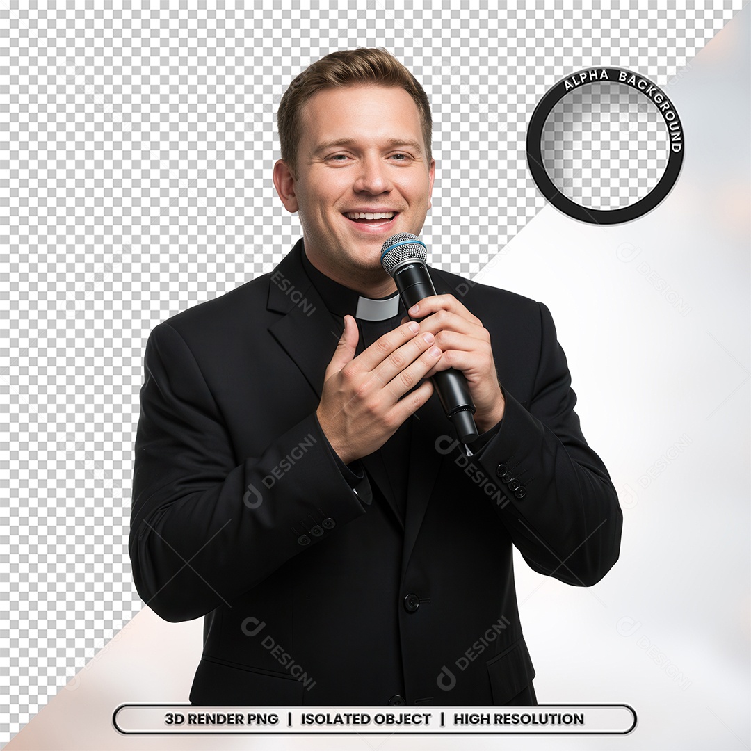 Personagem Pastor de Igreja Para Composição PSD