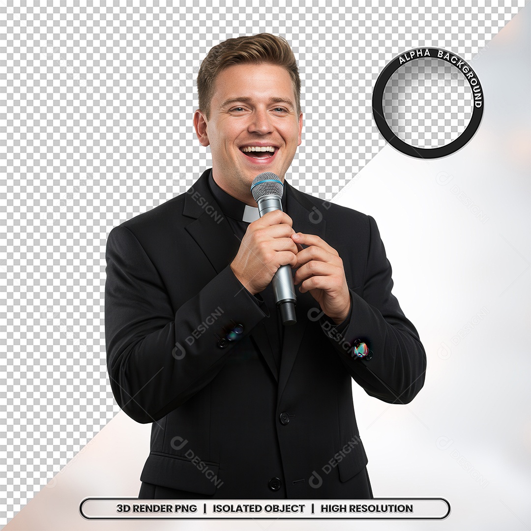 Personagem Pastor de Igreja Para Composição PSD