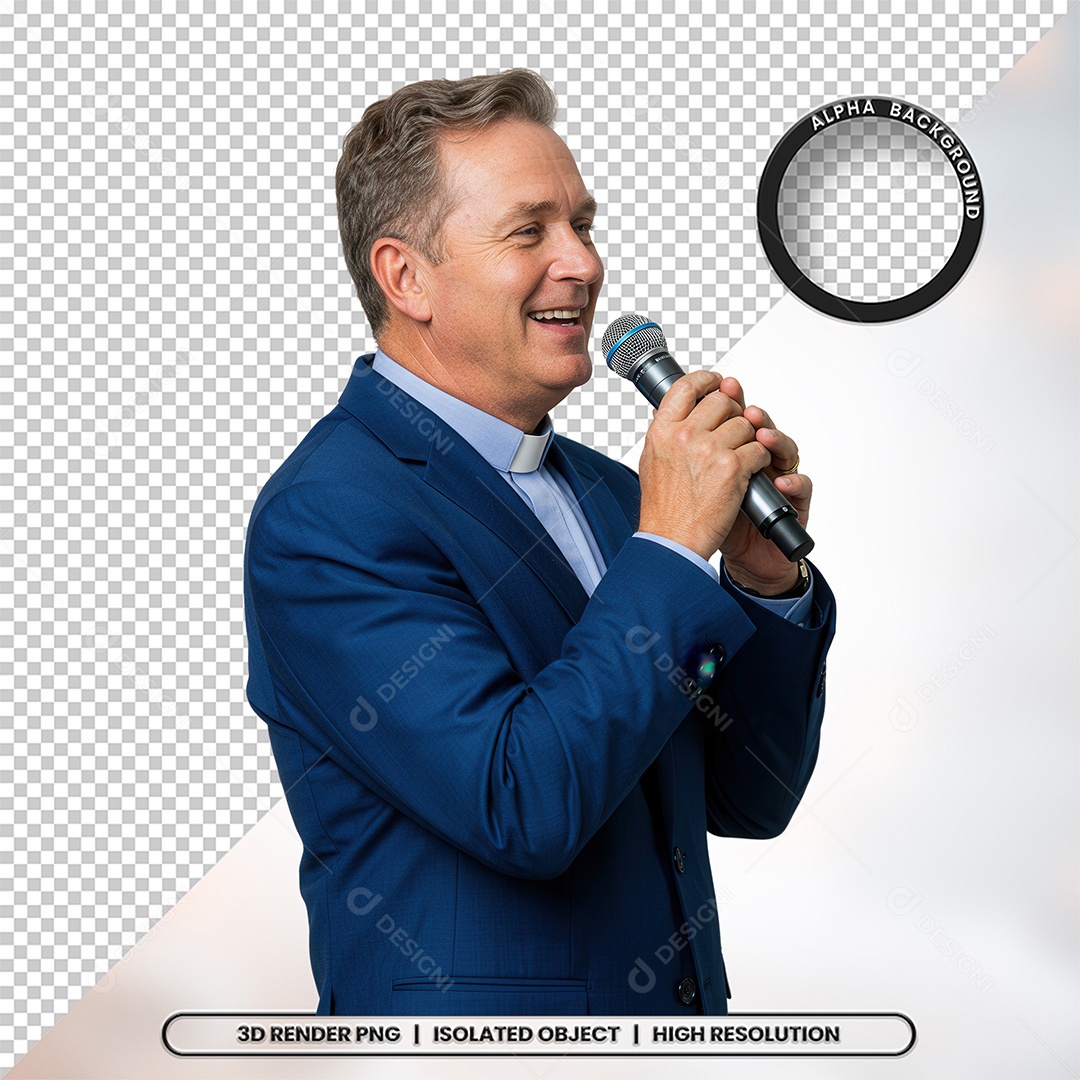 Personagem Pastor de Igreja Para Composição PSD