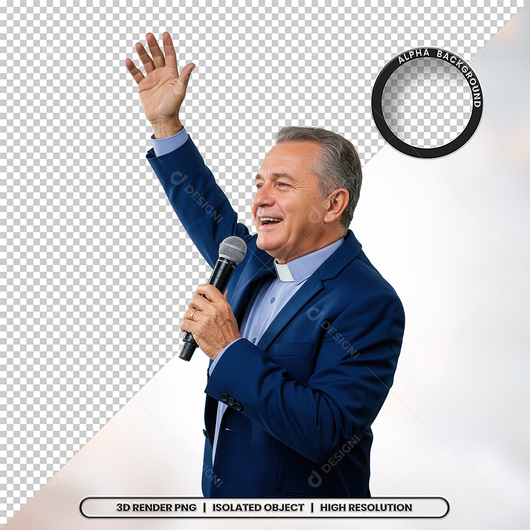 Personagem Pastor de Igreja Para Composição PSD