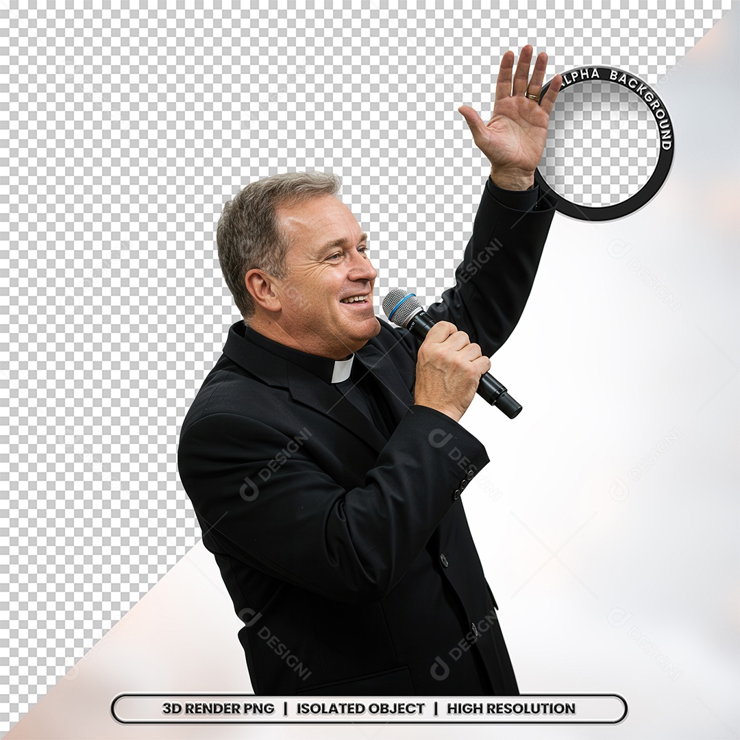 Personagem Pastor de Igreja Para Composição PSD