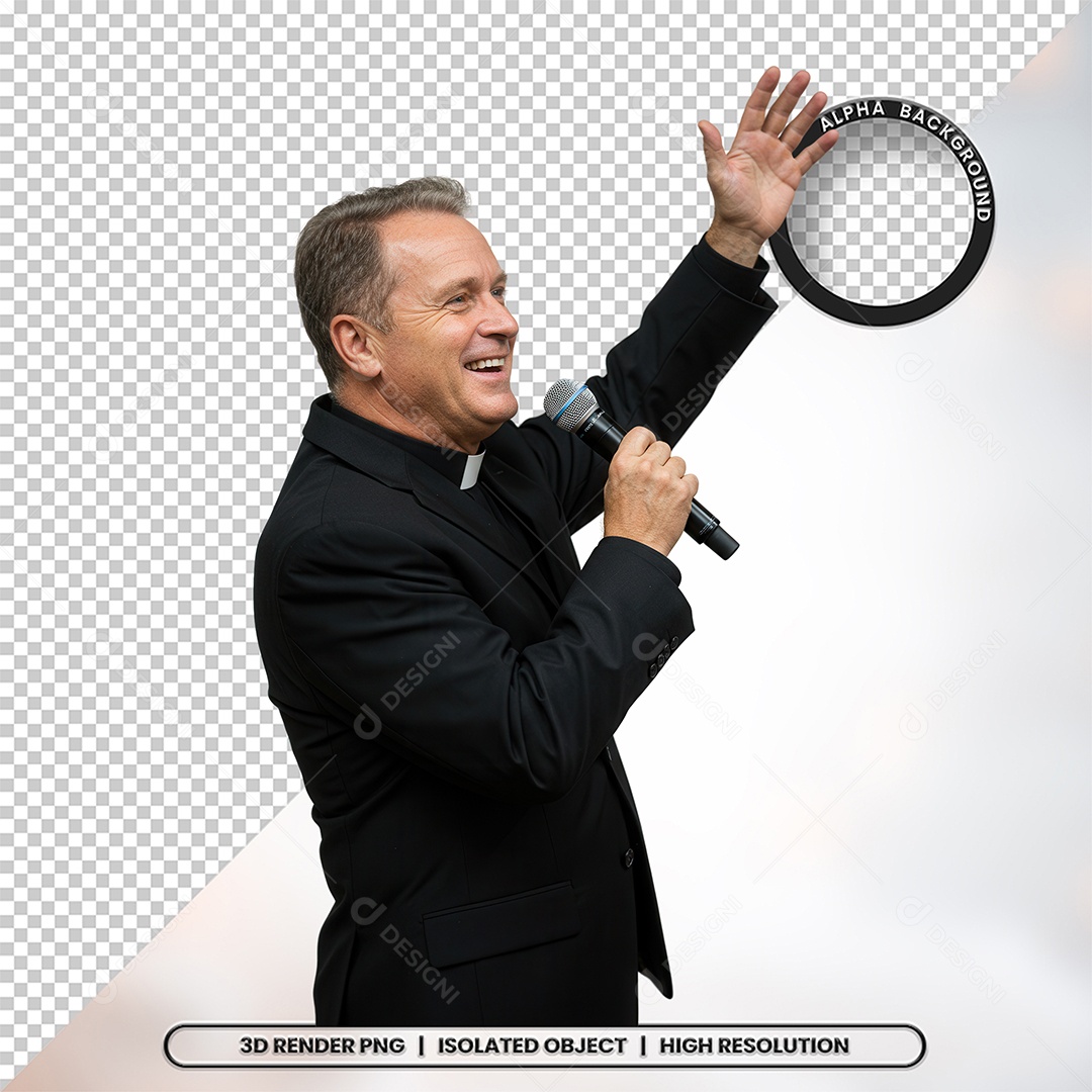 Personagem Pastor de Igreja Para Composição PSD