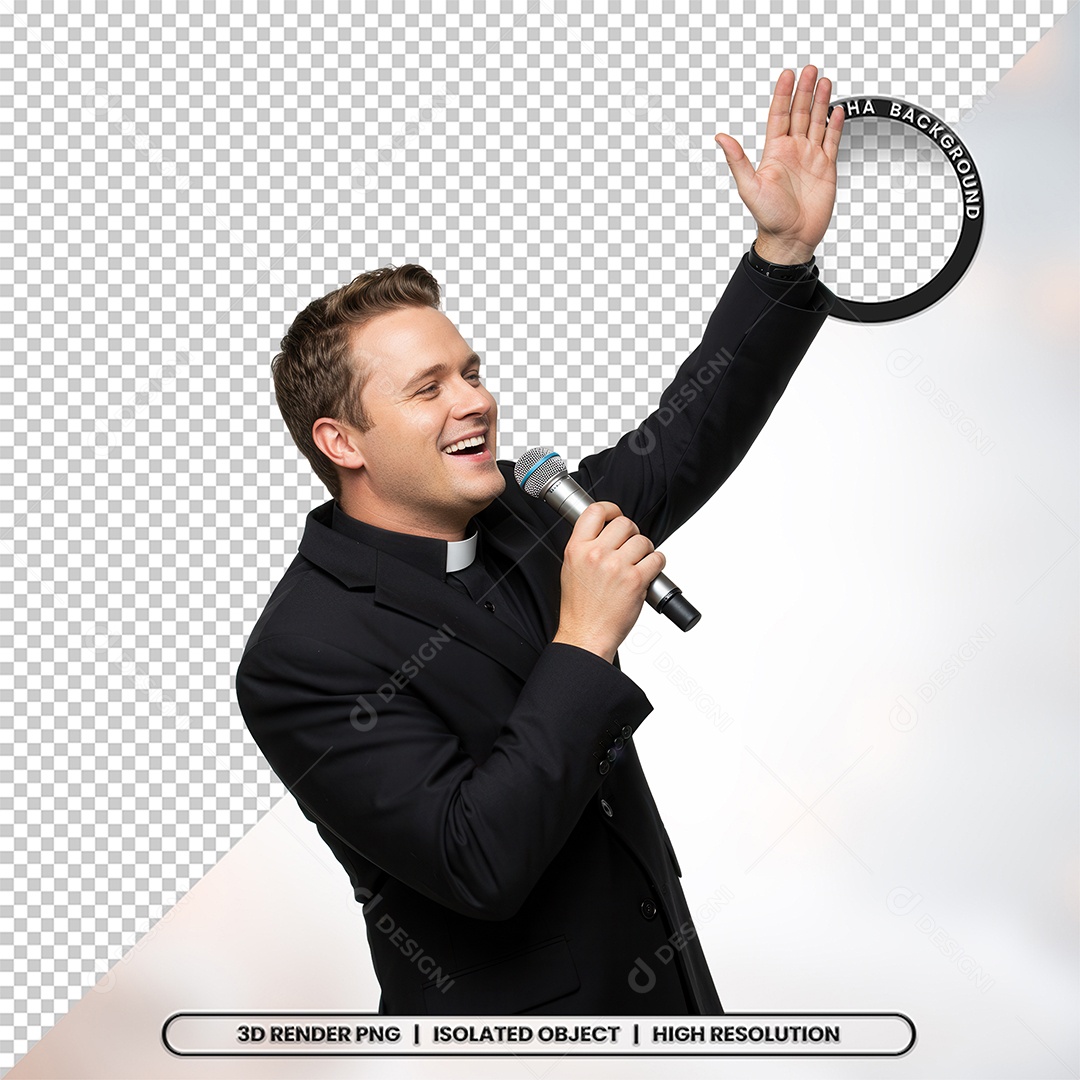 Personagem Pastor de Igreja Para Composição PSD