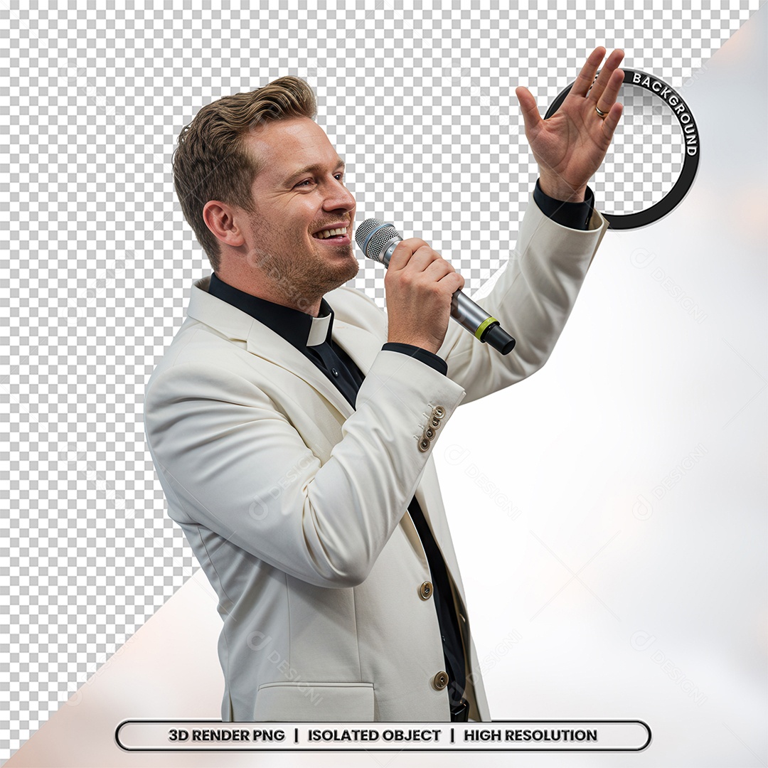 Personagem Pastor de Igreja Para Composição PSD