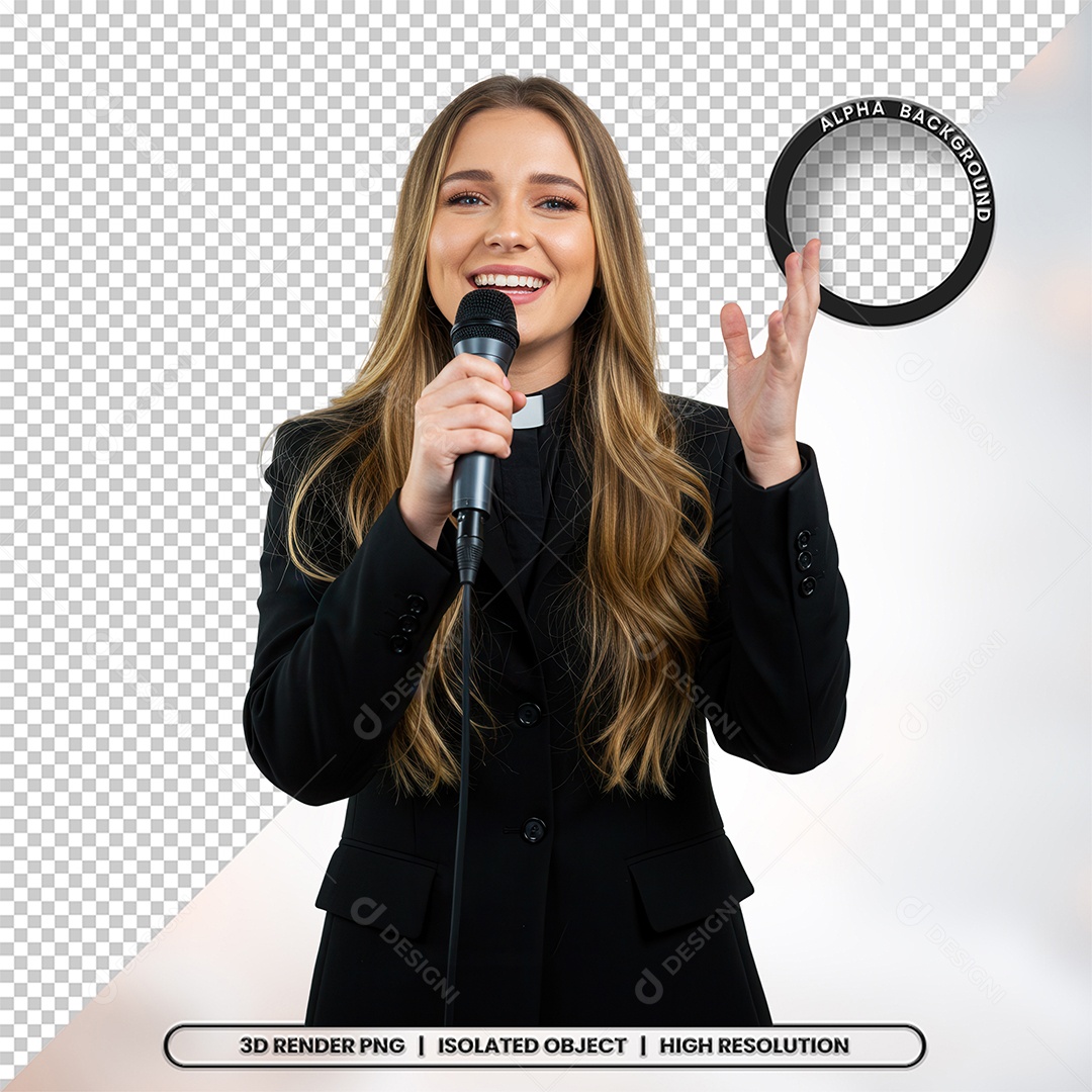 Personagem Pastora de Igreja Para Composição PSD