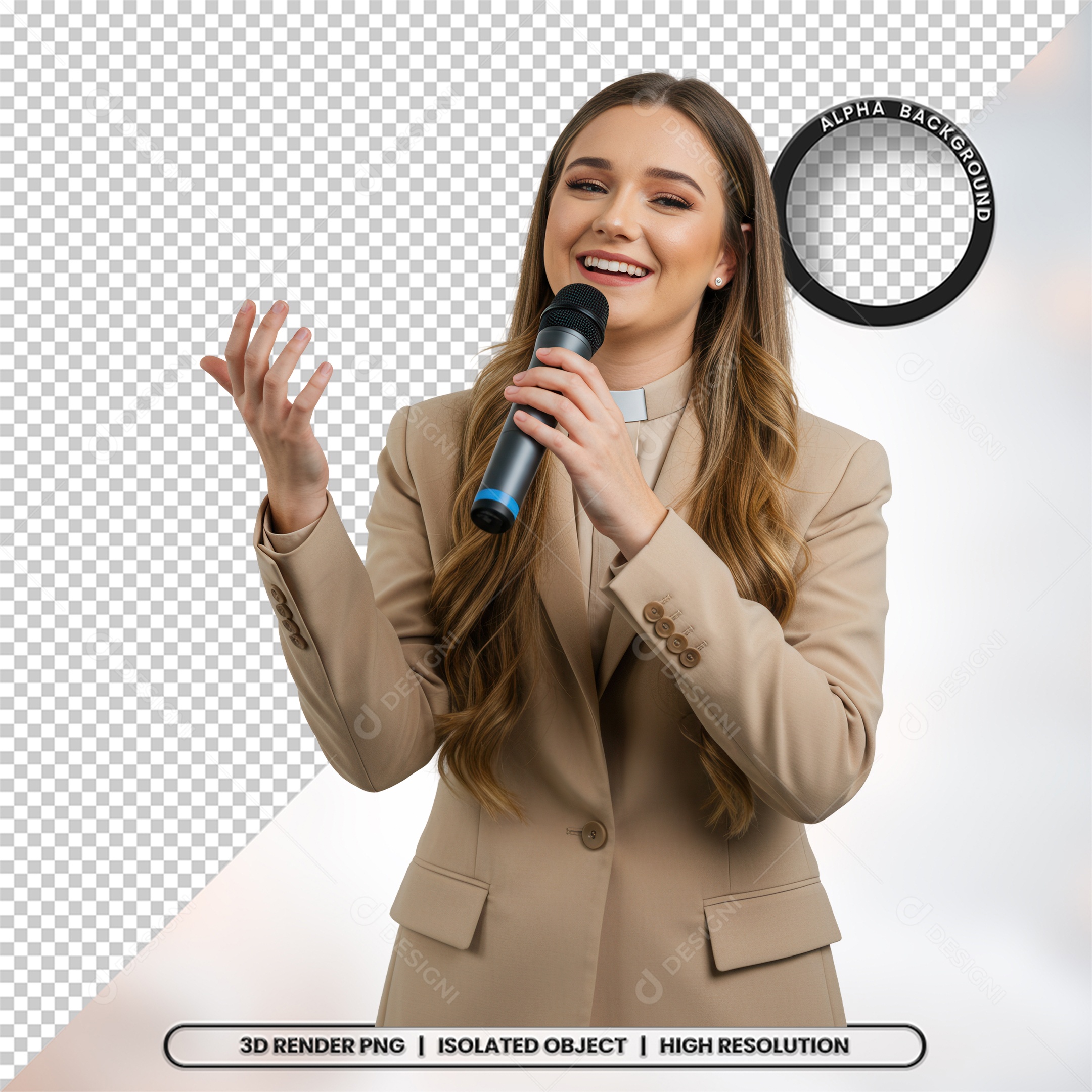 Personagem Pastora de Igreja Para Composição PSD