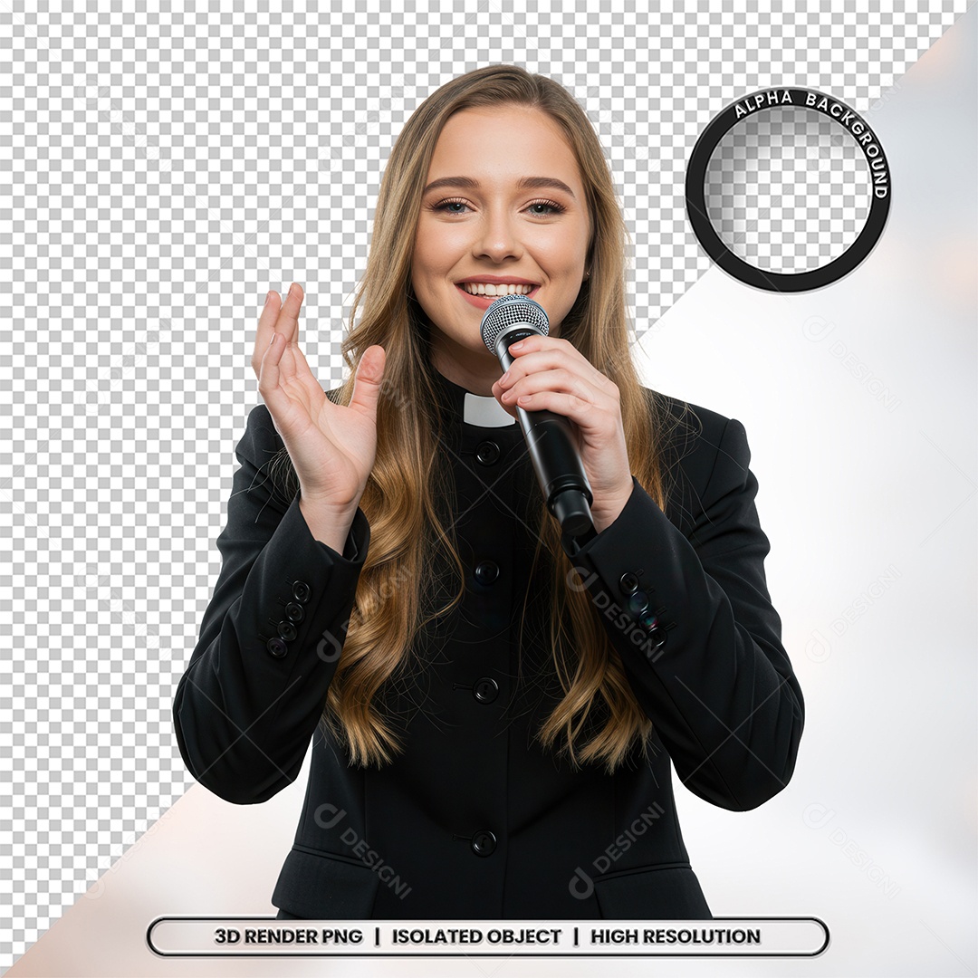 Personagem Pastora de Igreja Para Composição PSD