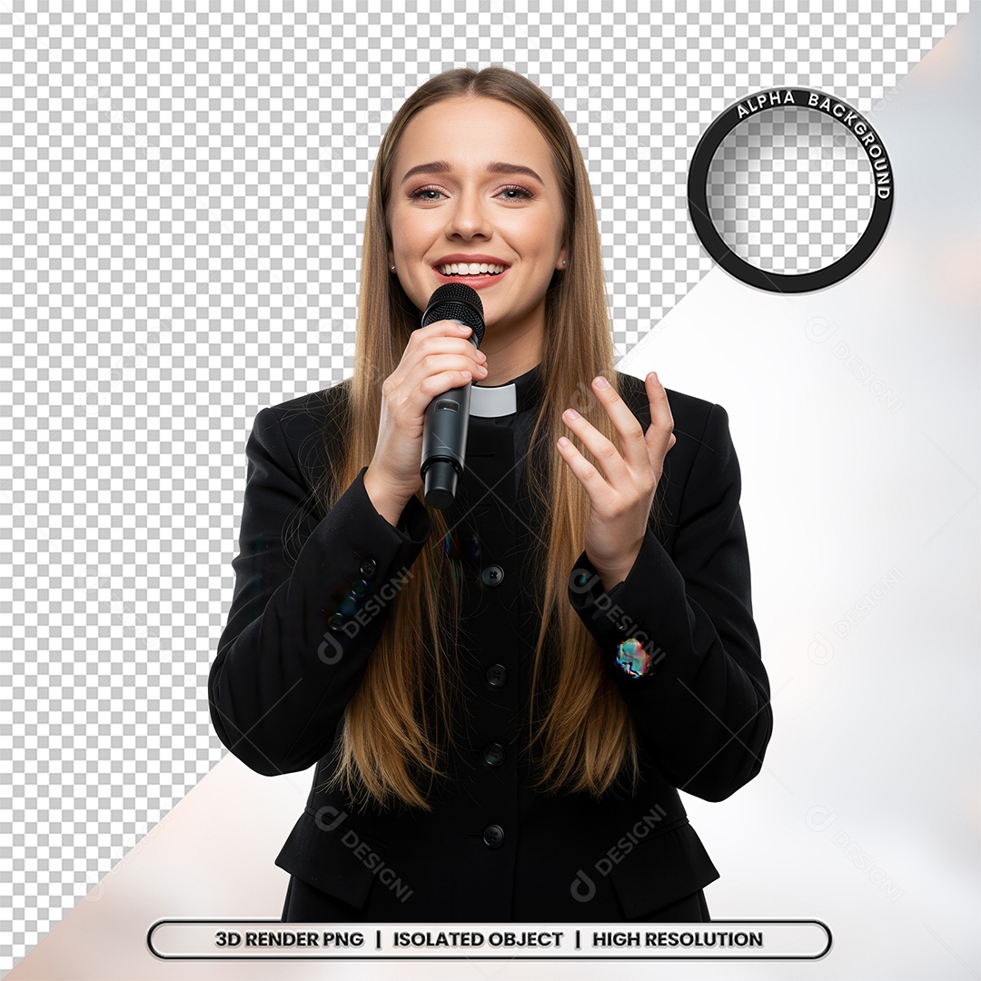 Personagem Pastora de Igreja Para Composição PSD