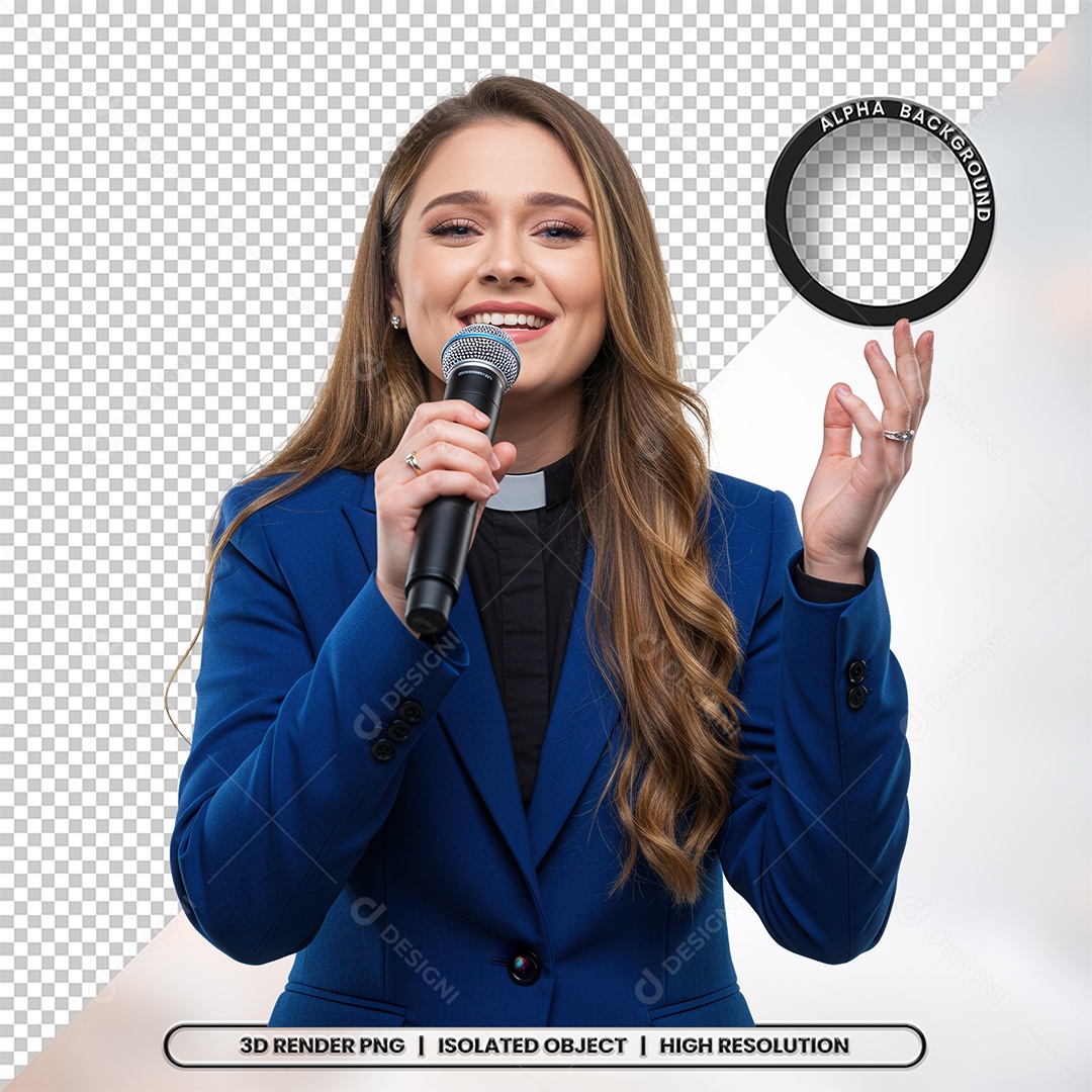 Personagem Pastora de Igreja Para Composição PSD