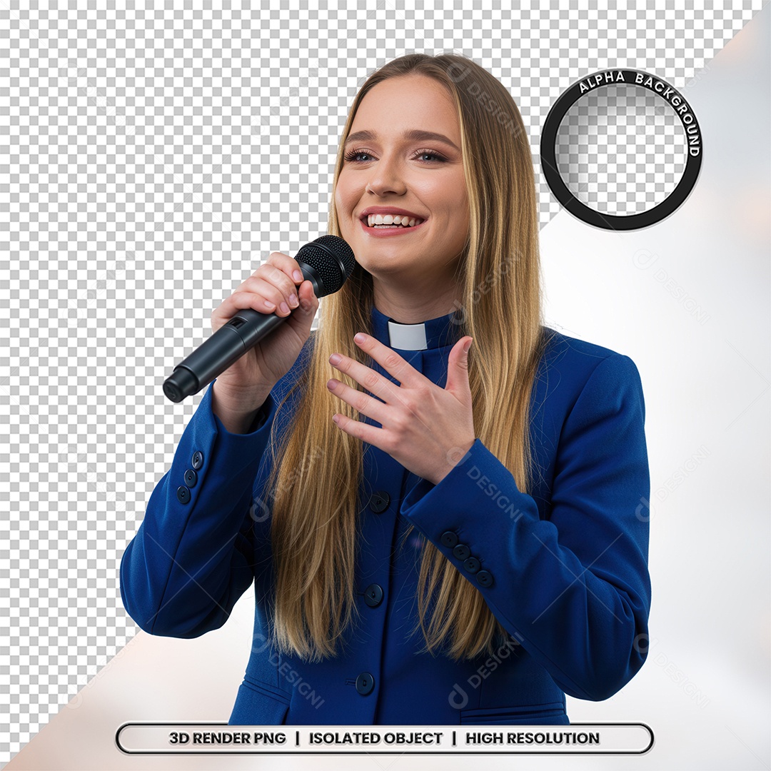 Personagem Pastora de Igreja Para Composição PSD