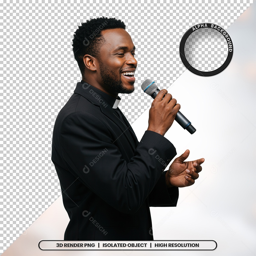 Personagem Pastor de Igreja Para Composição PSD