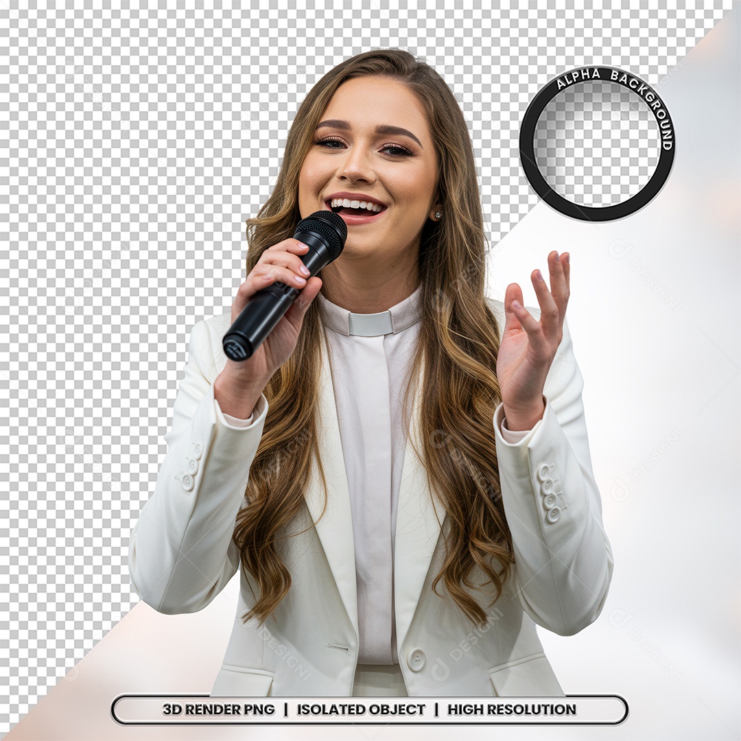 Personagem Pastora de Igreja Para Composição PSD