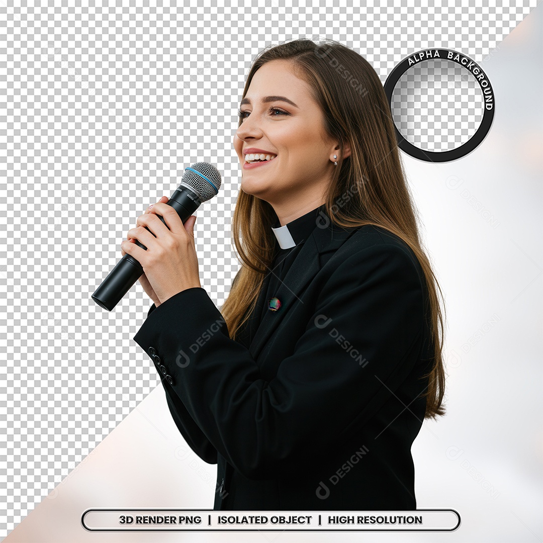 Personagem Pastora de Igreja Para Composição PSD