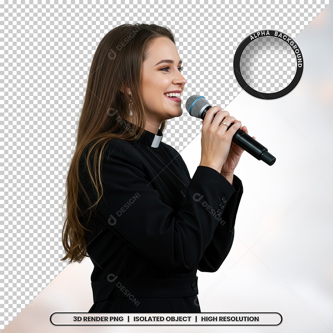 Personagem Pastora de Igreja Para Composição PSD