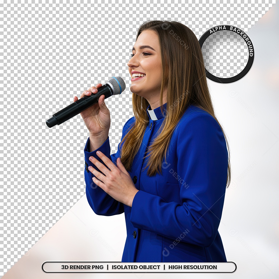 Personagem Pastora de Igreja Para Composição PSD