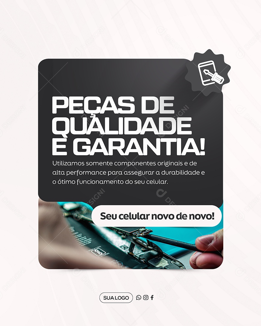 Assistência Técnica Peças de Qualidade Social Media PSD Editável