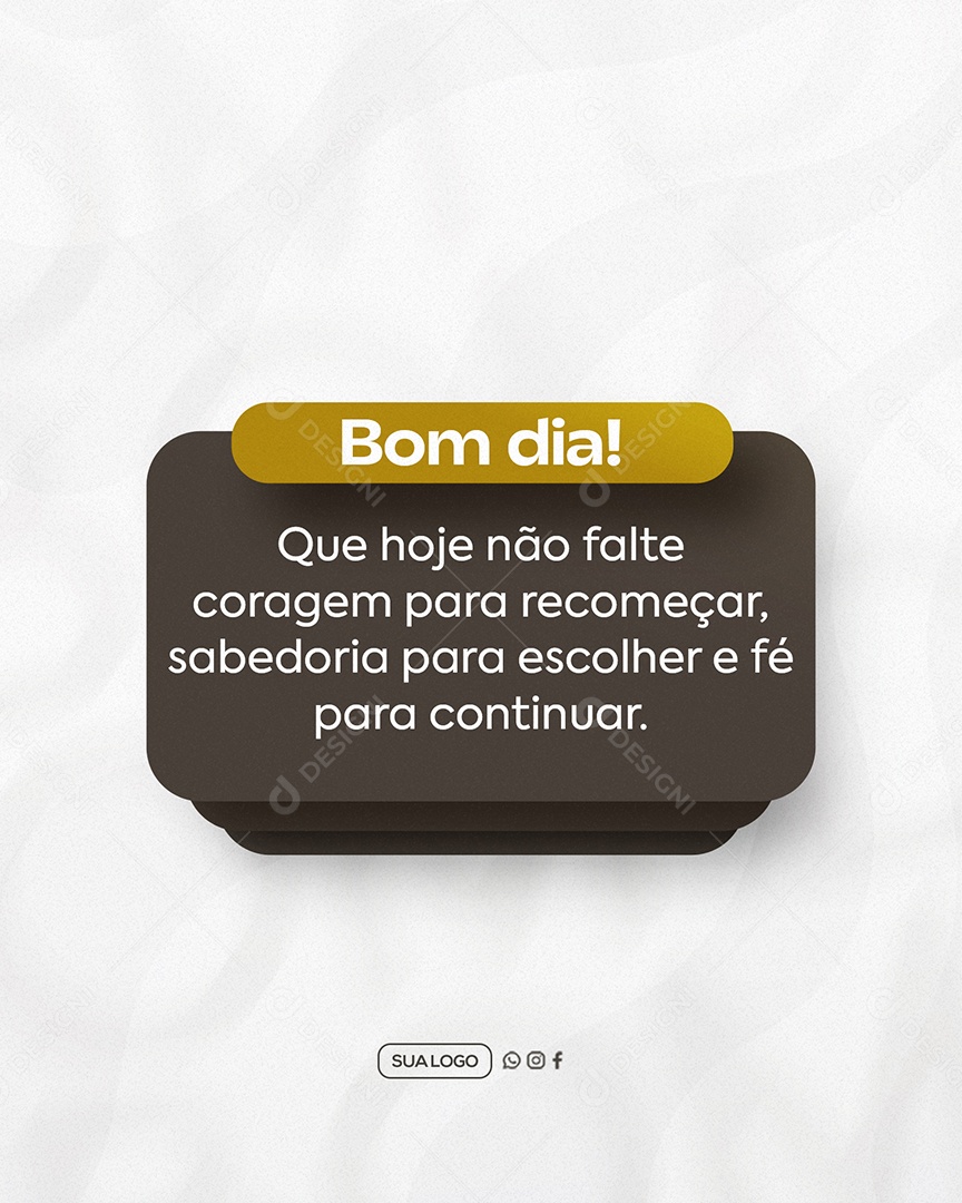 Frase Motivacional Bom Dia Social Media PSD Editável