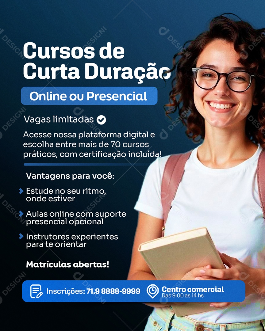 Curso de Curta Duração Social Media PSD Editável