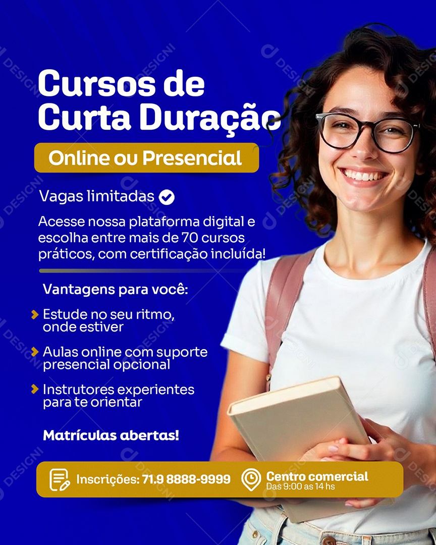 Curso de Curta Duração Social Media PSD Editável