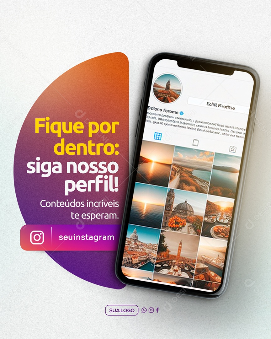 Siga Nosso Instagram Social Media PSD Editável