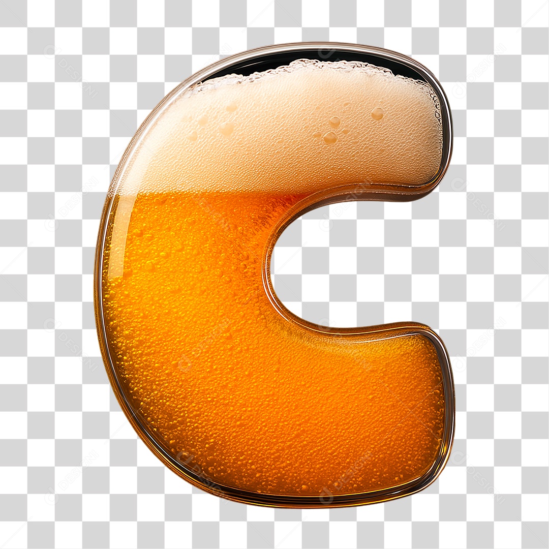 Letra C Preenchido de Bebida PNG Transparente
