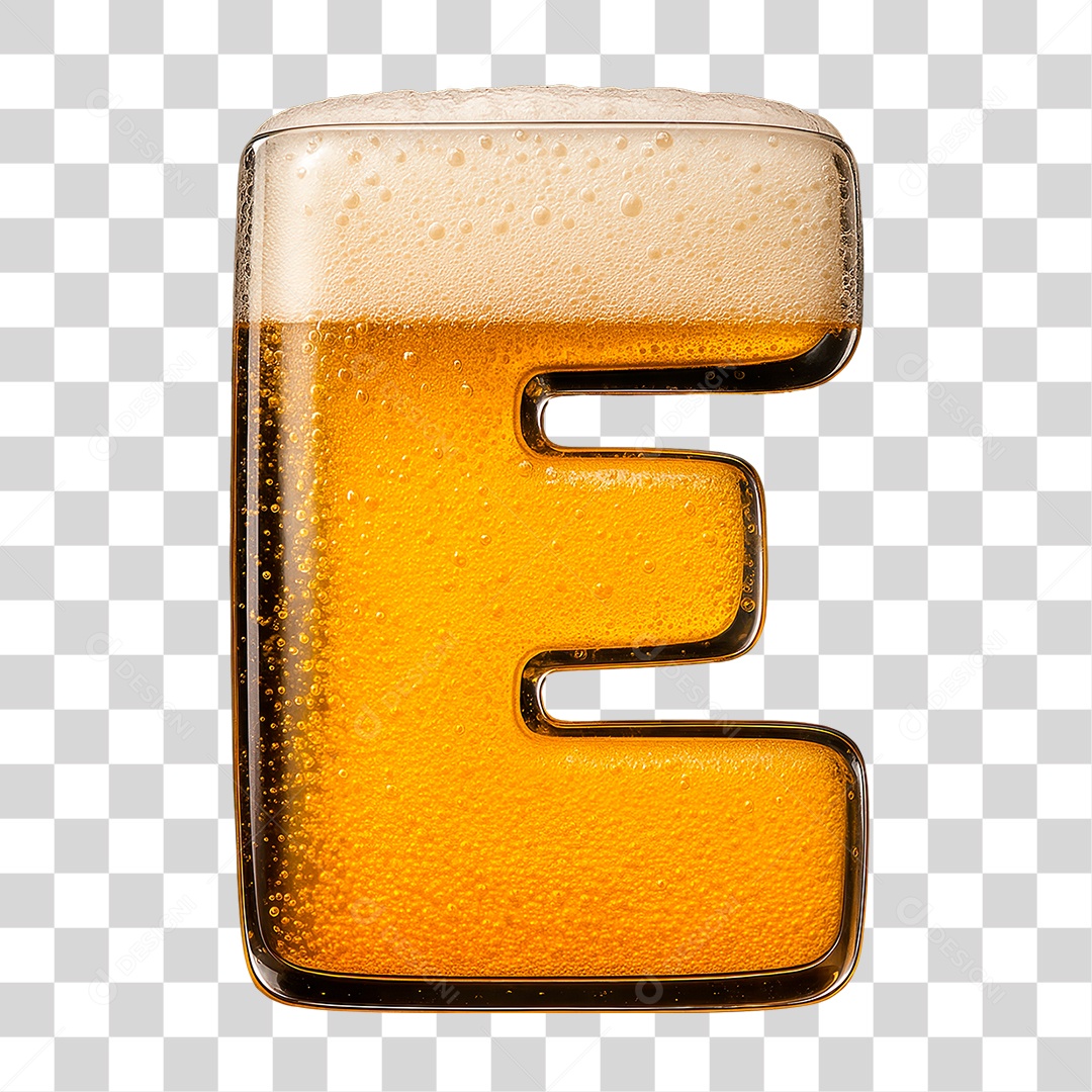 Letra E Preenchido de Bebida PNG Transparente