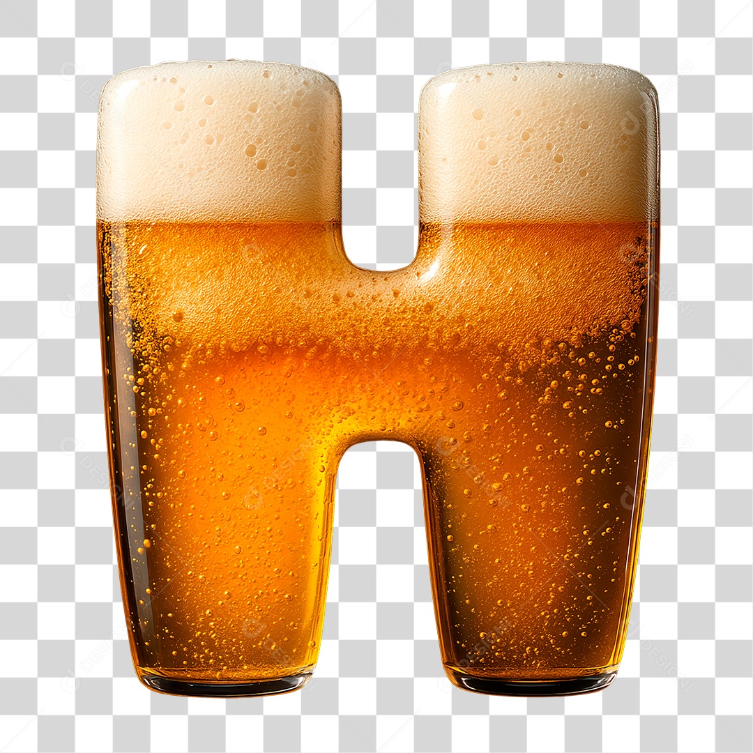 Letra H Preenchido de Bebida PNG Transparente