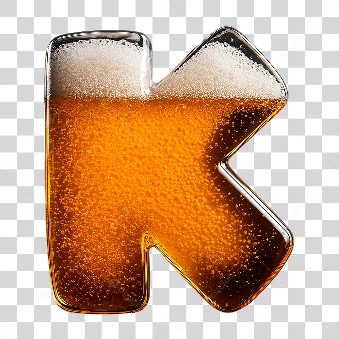 Letra K Preenchido de Bebida PNG Transparente