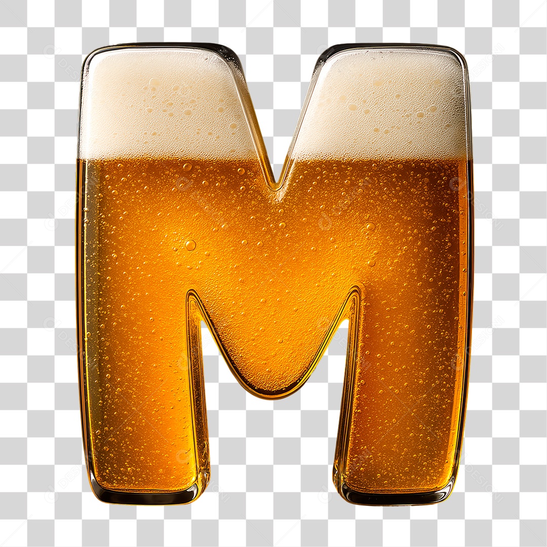 Letra M Preenchido de Bebida PNG Transparente