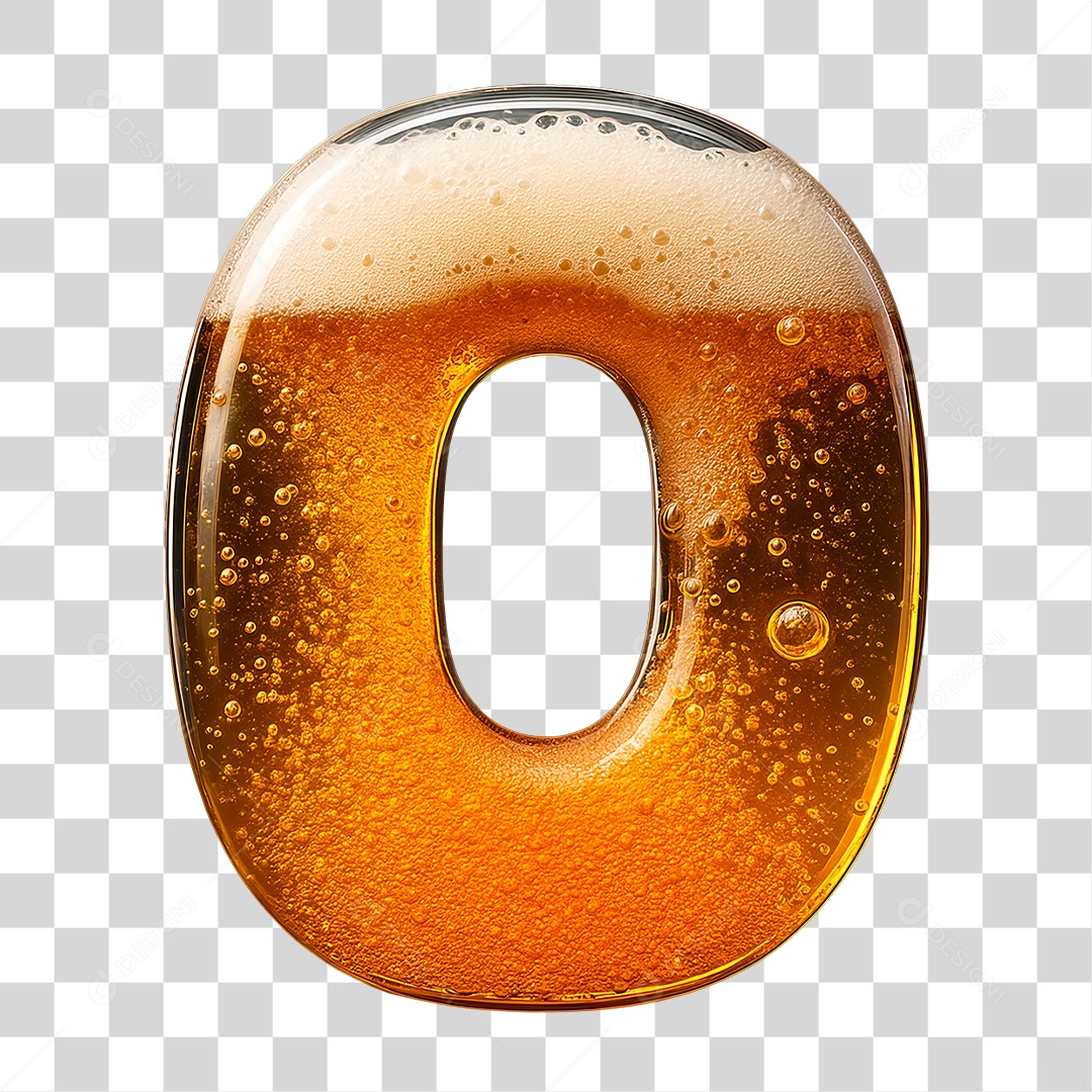 Letra O Preenchido de Bebida PNG Transparente