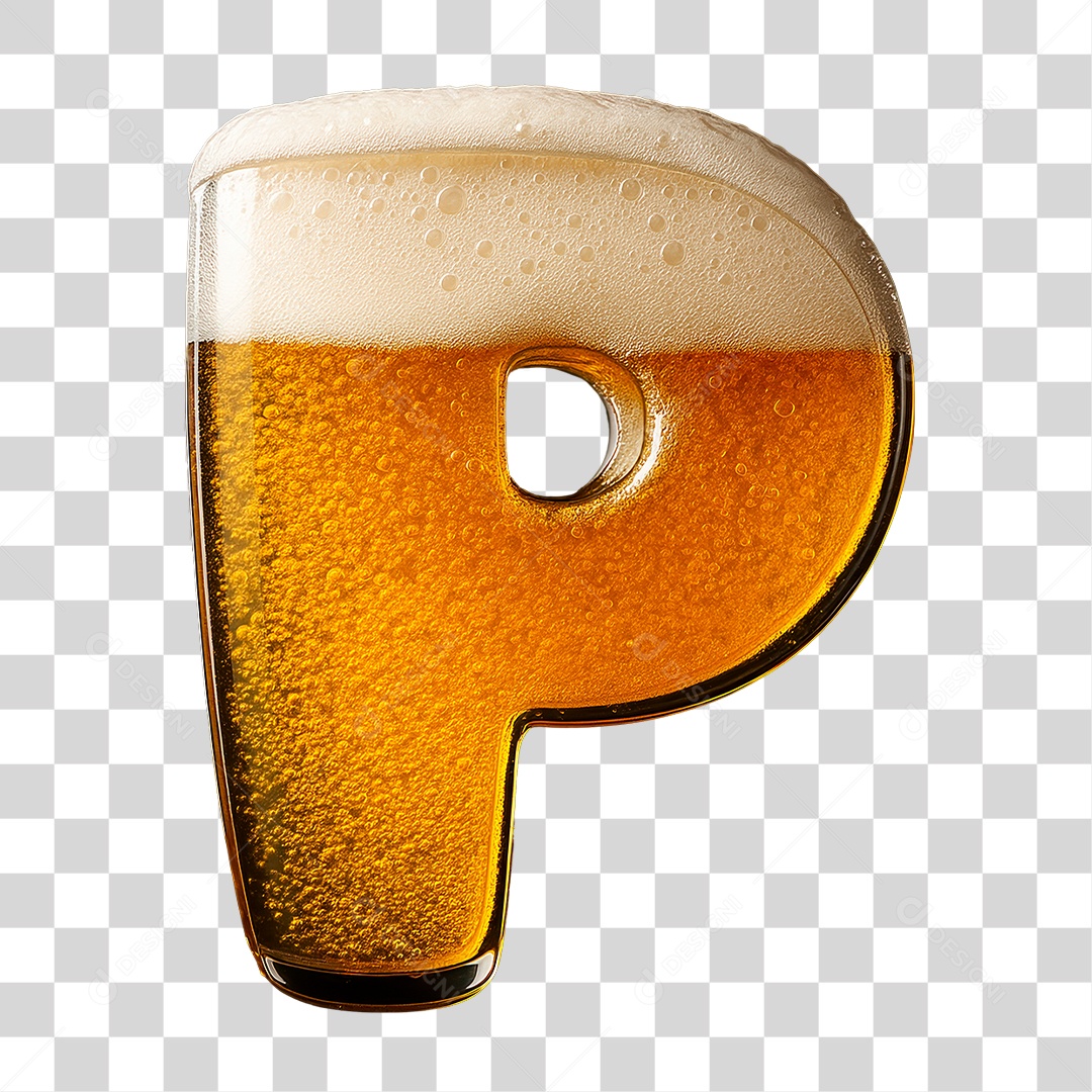 Letra P Preenchido de Bebida PNG Transparente