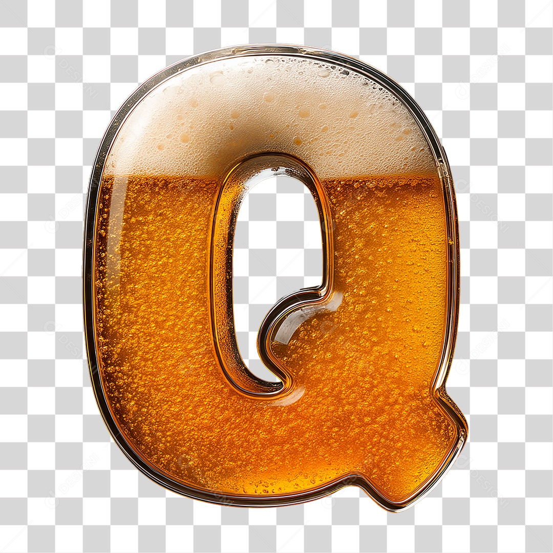 Letra Q Preenchido de Bebida PNG Transparente