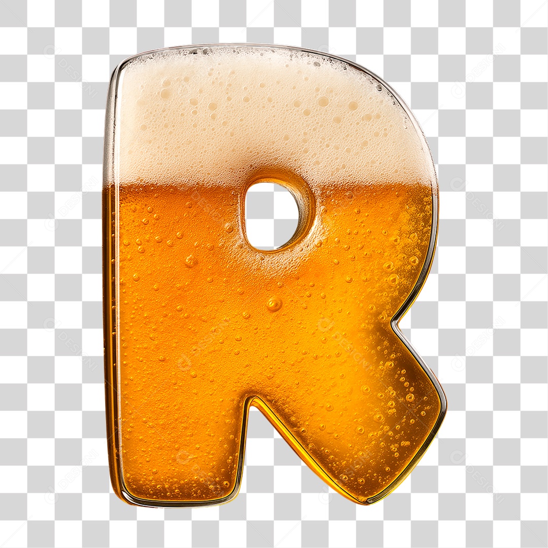 Letra R Preenchido de Bebida PNG Transparente