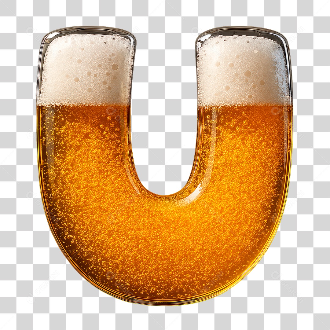 Letra U Preenchido de Bebida PNG Transparente