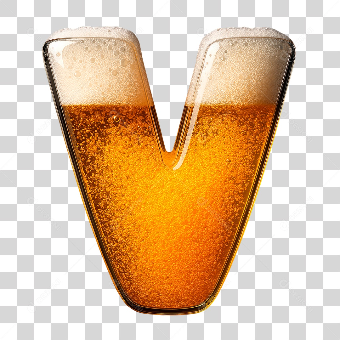Letra V Preenchido de Bebida PNG Transparente