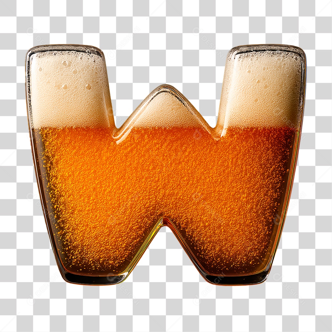 Letra W Preenchido de Bebida PNG Transparente